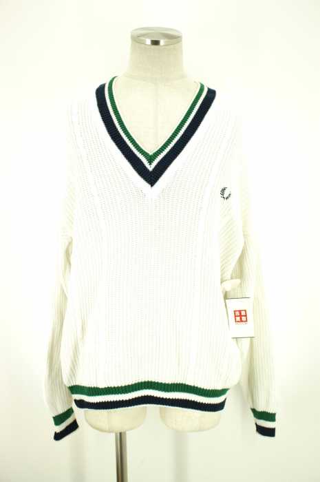 FRED PERRY (フレッドペリー) Vネックコットンニット メンズ トップス