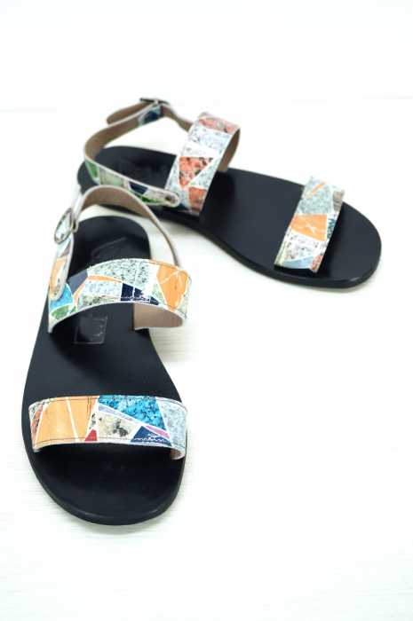 ancient greek sandals pour CARVEN（エイシェントグリークサンダルプールカルヴェン） LEATHER PRINT TERRAZZO SANDAL メンズ シューズ