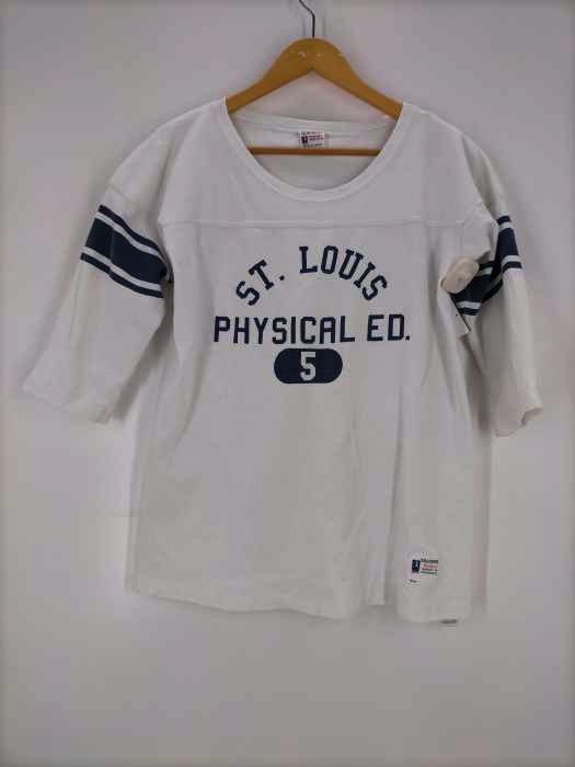 Champion（チャンピオン） ランタグ 復刻 コットン 7分袖 ロゴプリント フットボールTシャツ メンズ トップス