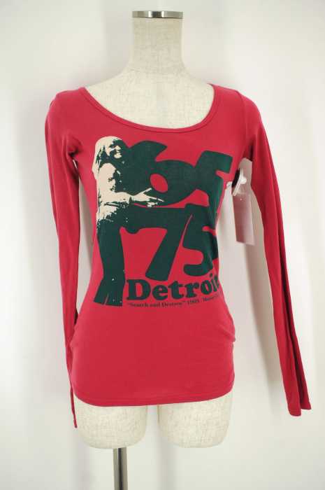 HYSTERIC GLAMOUR (ヒステリックグラマー) クルーネックプリントTシャツ レディース トップス