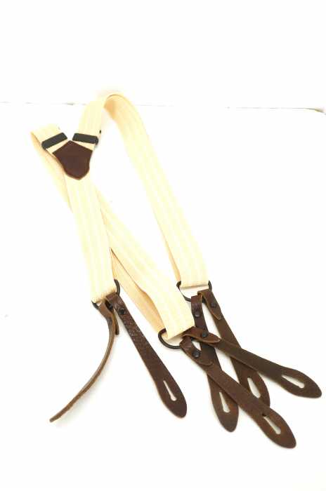 TROPHY CLOTHING (トロフィークロージング) MODERN FARMER SUSPENDER レザー使いサスペンダー メンズ ファッション雑貨