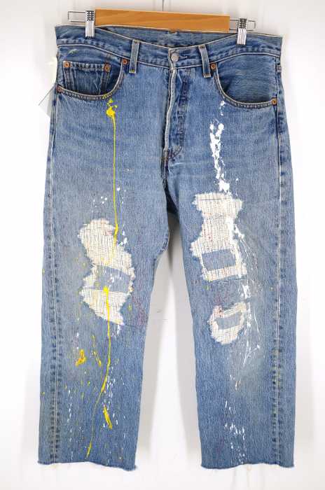 Levi's （リーバイス） 90S リペアペイント加工カットオフデニムパンツ メンズ パンツ
