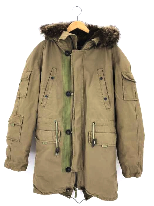 YVES SALOMON HOMME（イヴサロモンオム） Canvas Parka With Natural Rabbit And Coyote Fur メンズ アウター