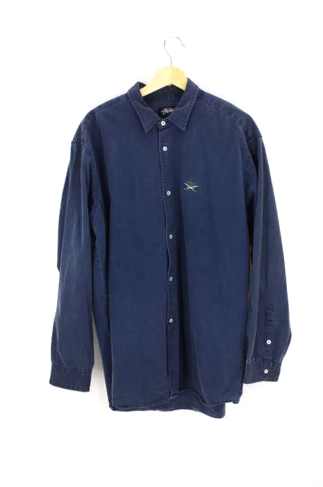 Stussy(ステューシー) 黒タグ フロントロゴ刺繍シャツ メンズ トップス