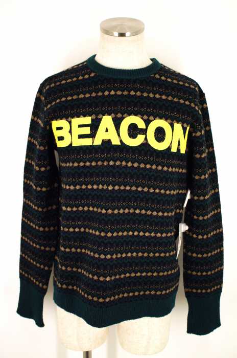kolor (カラー) 14AW BEACON ロゴ総柄ニットトップス セーター メンズ トップス