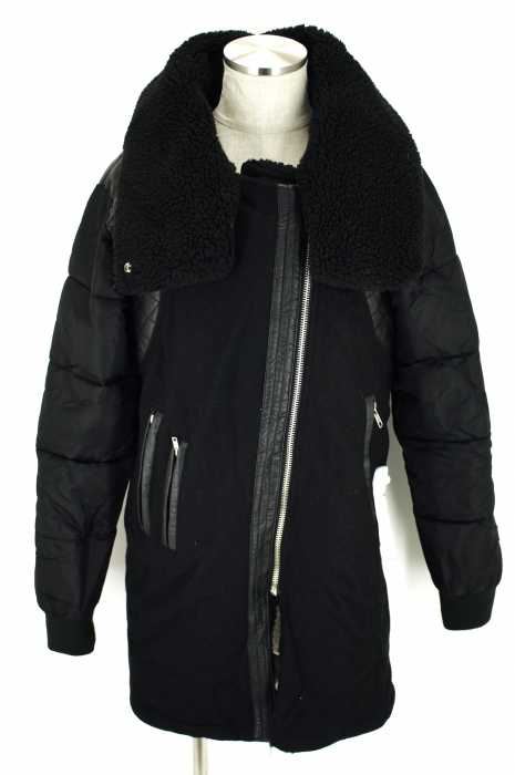 black kaviar ウール混切替コート メンズ アウター
