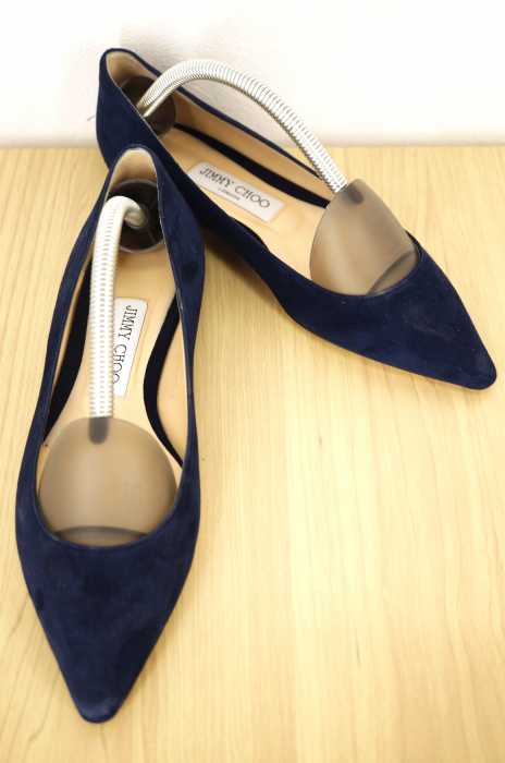 JIMMY CHOO （ジミーチュウ） ROMY FLAT　スエードポインテッドトゥフラットパンプス レディース シューズ