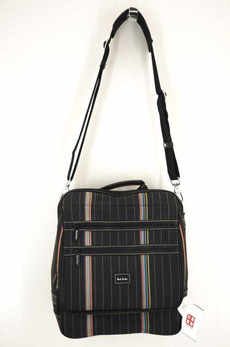 Paul Smith (ポールスミス) 2WAY レザーパイピングマルチストライプショルダーバッグ メンズ バッグ