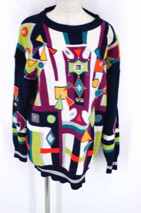 I.B.DIFFUSION () リネン混ビジューサイケデリックニットトップス レディース トップス