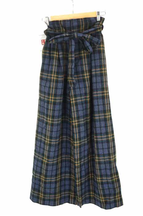 AMIW (アミウ) TWEEDY PLAID WIDE PANTS ウールプレイドワイドパンツ レディース パンツ
