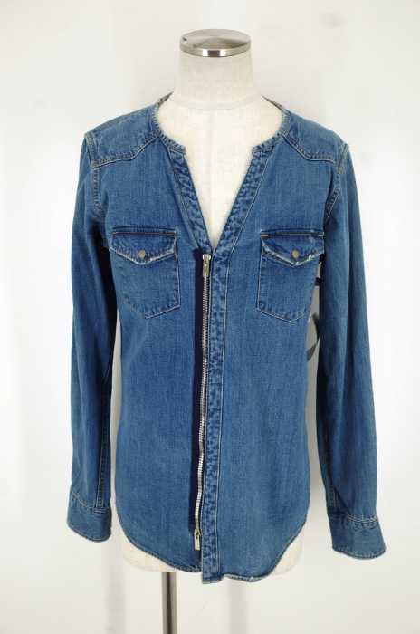 The Letters （ザ レターズ） Cutting Zip Denim Shirt. メンズ トップス