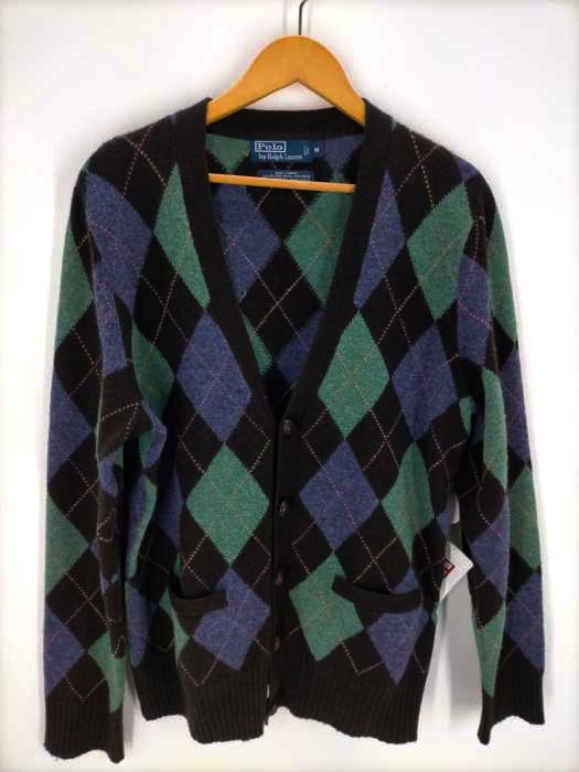 POLO RALPH LAUREN（ポロラルフローレン） ウッドボタンエルボパッチアーガイル柄カーディガン メンズ トップス