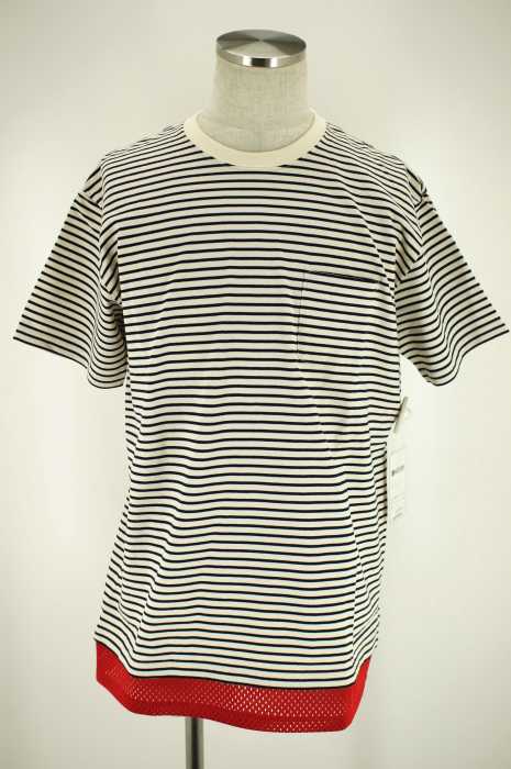 MISTER GENTLEMAN (ミスタージェントルマン) LAYERED BORDER メッシュTシャツ メンズ トップス