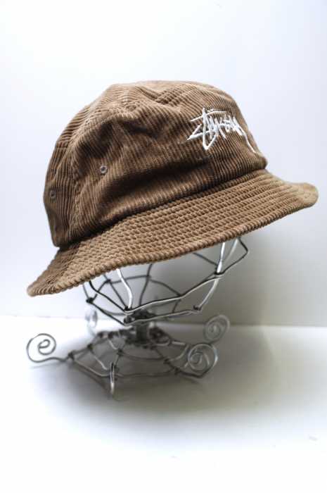STUSSY （ステューシー） コーデュロイロゴ刺繍ハット メンズ 帽子