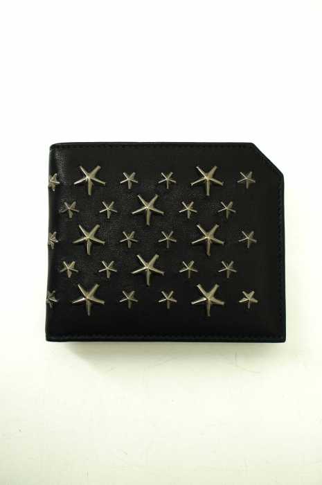 JIMMY CHOO (ジミーチュウ) ALBANY スタースタッズ二つ折り財布 ウォレット メンズ 財布・ケース