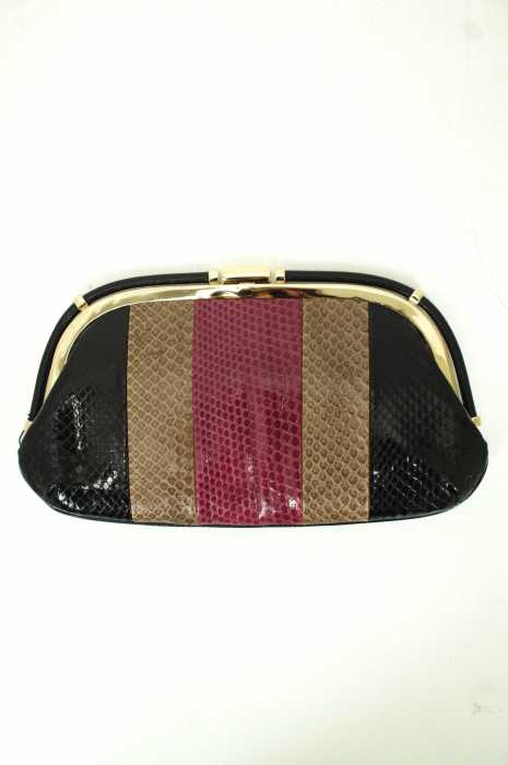 ANYA HINDMARCH （アニヤハインドマーチ） スネーク型押しクラッチバッグ レディース バッグ