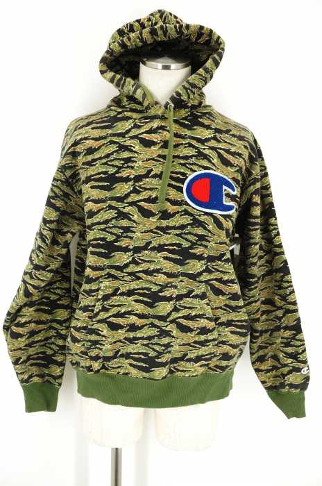 Champion （チャンピオン） カモ柄 スウェットパーカー メンズ トップス