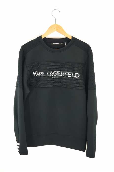 KARLLAGERFELD （カールラガーフェルド） Knitted Pullover Shell ロゴ ボンディングスウェットトップス メンズ トップス