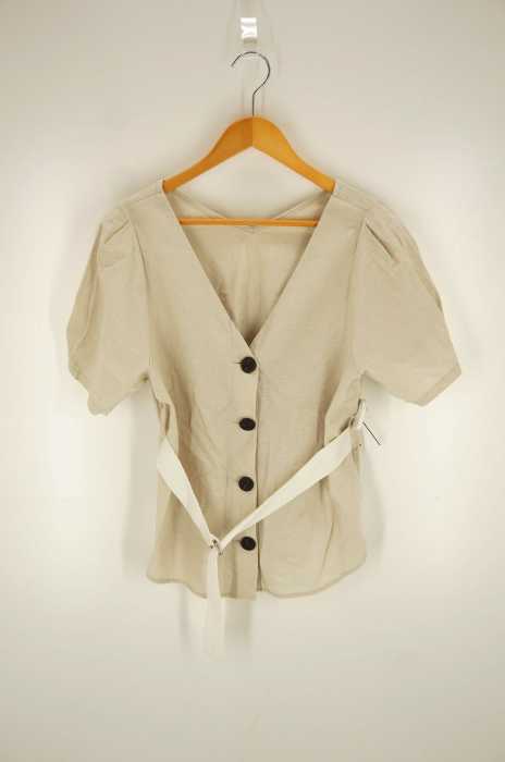 Ray BEAMS （レイビームス） Vネック 2way ベルテッド ブラウス レディース トップス