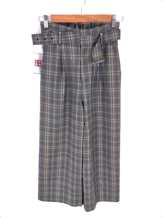Apuweiser riche(アプワイザーリッシェ) ベルト付きチェック柄ワイドパンツ レディース パンツ