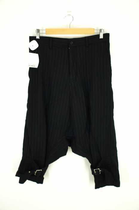 BLACK COMME des GARCONS (ブラックコムデギャルソン) AD2016 ベルト付きストライプ柄サルエルパンツ メンズ パンツ
