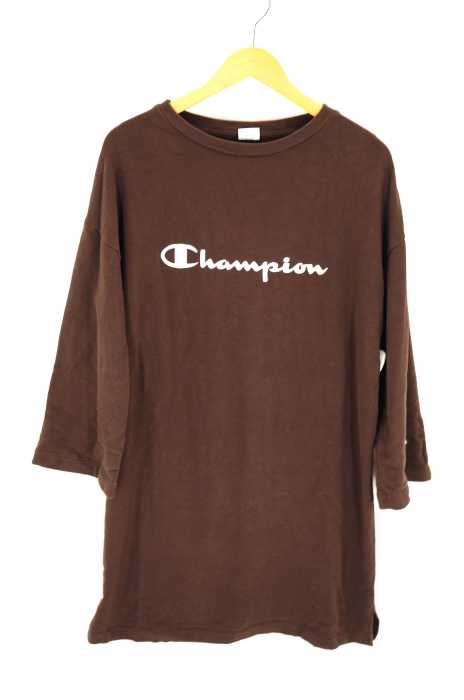Champion （チャンピオン） ロゴ入り長袖カットソー ビッグシルエットスウェットプルオーバー レディース トップス