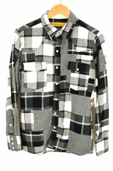 BACKBONE（バックボーン） PATCHWORK COTTON FLANNEL SHIRT MONO パッチワークシャツ メンズ トップス