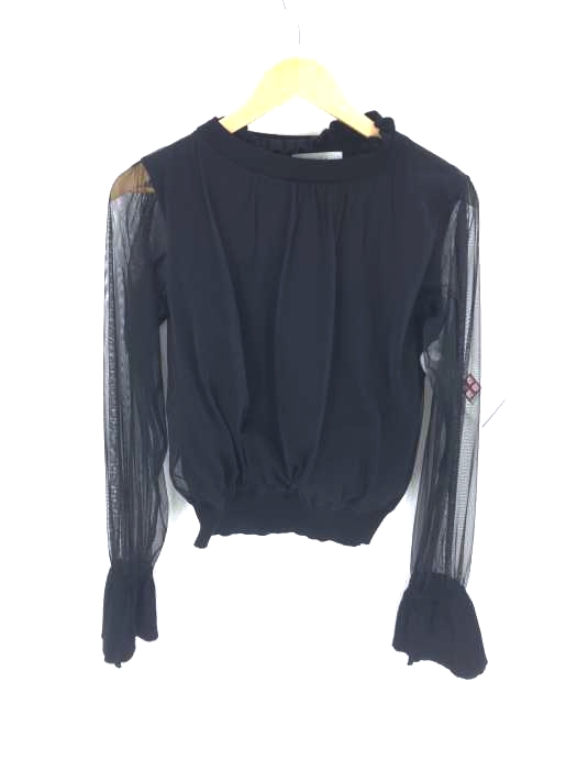 EBLOA（エブロア） シアーNCフリルknit TOP レディース トップス