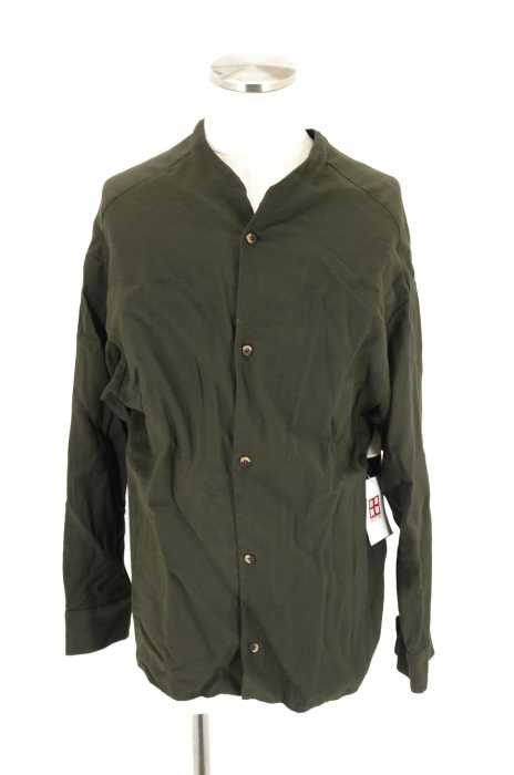 The Sakaki(サカキ) No Collar L/S Bamboo　ノーカラーバンブーロングスリーブシャツ メンズ トップス