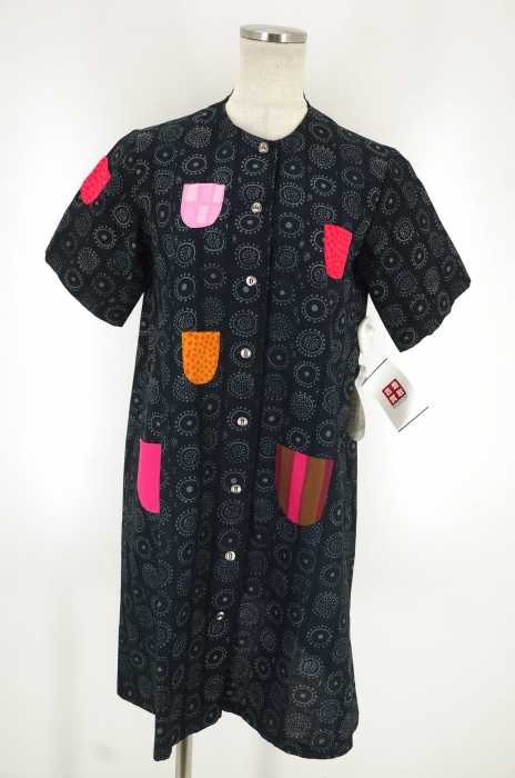 marimekko (マリメッコ) KIHLATASKU ハッピードレス マルチ小ポケットデザイン総柄シャツワンピース レディース ワンピース
