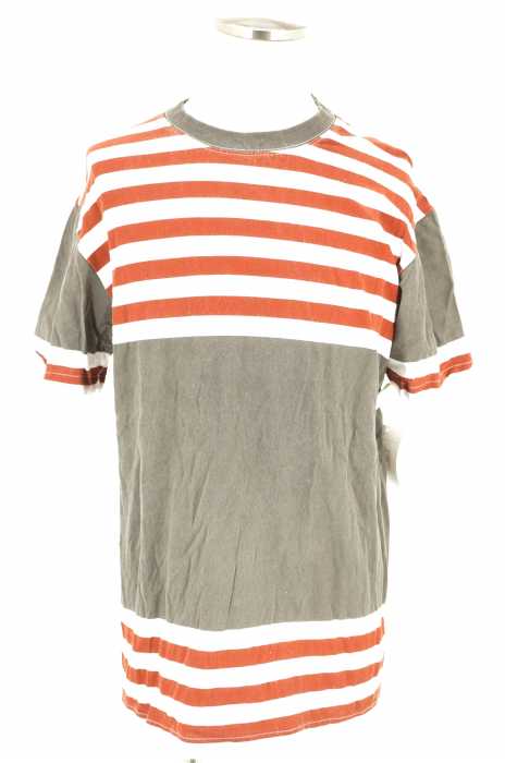 AFENDS (アフェンズ) 切替ボーダー半袖Tシャツ メンズ トップス