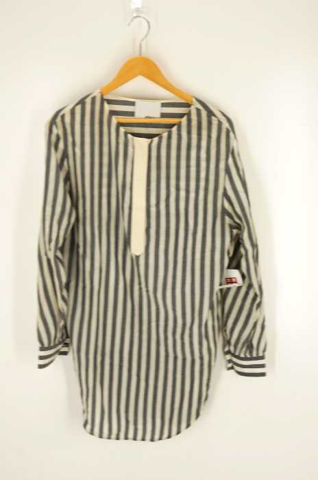 3.1 phillip lim （スリーワンフィリップリム） シルク混ストライプノーカラーシャツワンピース レディース ワンピース