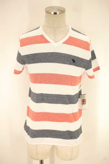 Abercrombie & Fitch (アバクロンビーアンドフィッチ) ボーダー柄VネックTシャツ メンズ トップス