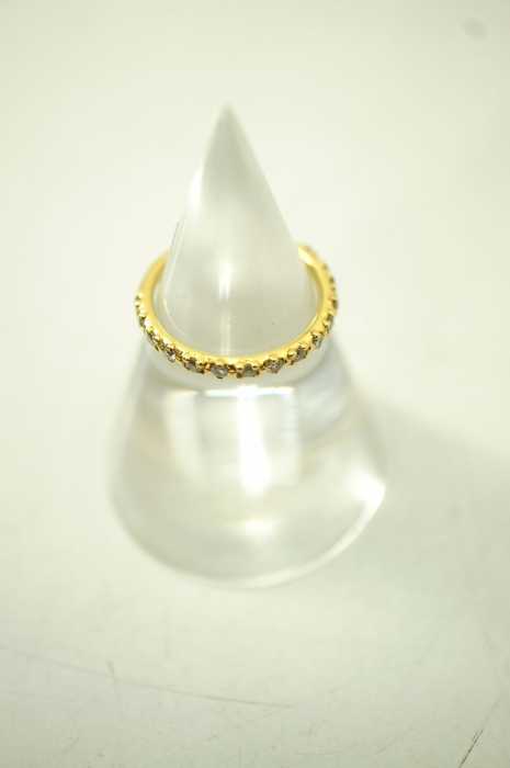 shihara (シハラ) K18YG ハーフエンター01　ポリッシュダイヤモンド レディース アクセサリー