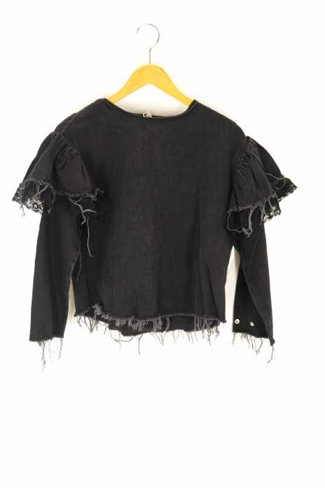 ZARA trafaluc（ザラトラファルック） カットオフデザインデニムブラウス  フリルプルオーバーブラウス レディース アウター