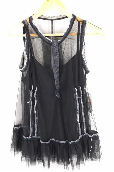 DIESEL （ディーゼル） デニム切替シースルーブラウス レディース トップス