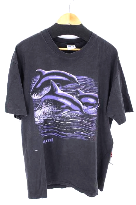 USED古着（ユーズドフルギ） 90S USA製 Miami ドルフィンプリントTシャツ メンズ トップス