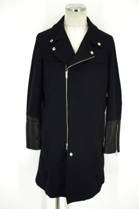 John UNDERCOVER (ジョンアンダーカバー) 15AW フラノ袖レザー切替ライダースCT メンズ アウター