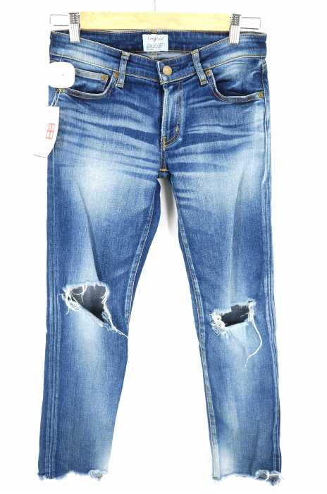 Ungrid (アングリッド) 裾カットオフクラッシュ加工デニムパンツ レディース パンツ