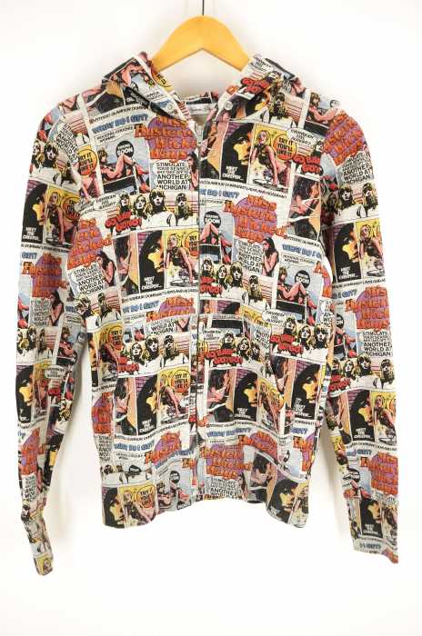 HYSTERIC GLAMOUR （ヒステリックグラマー） コミック柄総柄ジップパーカー レディース トップス