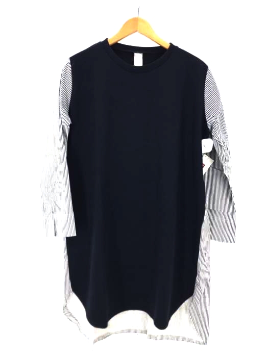 e PLUS（イープラス） シャツ切替 クルーネックTシャツ レディース トップス