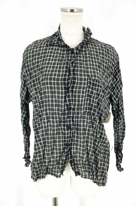PLEATS PLEASE ISSEY MIYAKE （プリーツプリーズイッセイミヤケ） 16AW チェック柄シワ加工シャツ レディース トップス