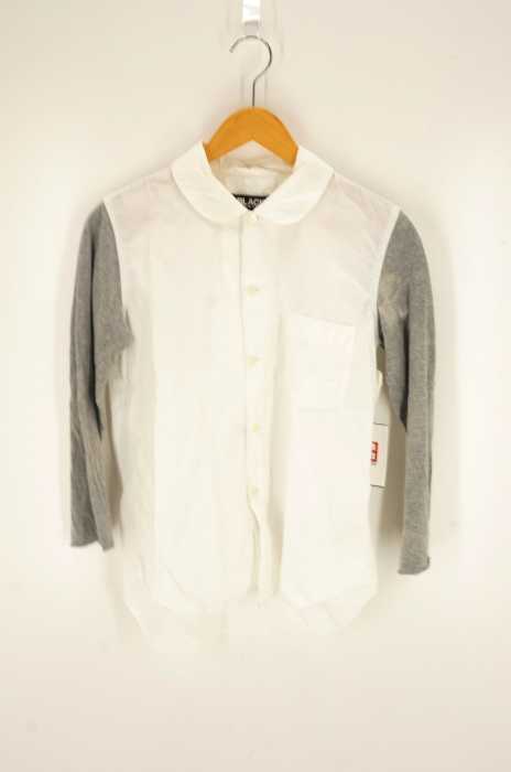 BLACK COMME des GARCONS (ブラックコムデギャルソン) AD2012 袖切替ラウンドカラーシャツ レディース トップス