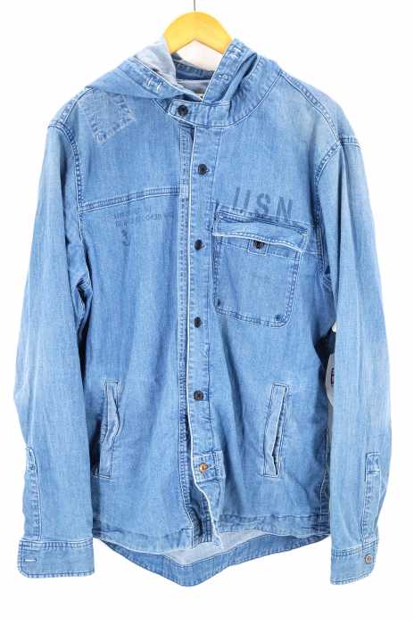 Avirex アヴィレックス デニムシャツパーカー メンズ トップス ブランド古着買取販売バズストア