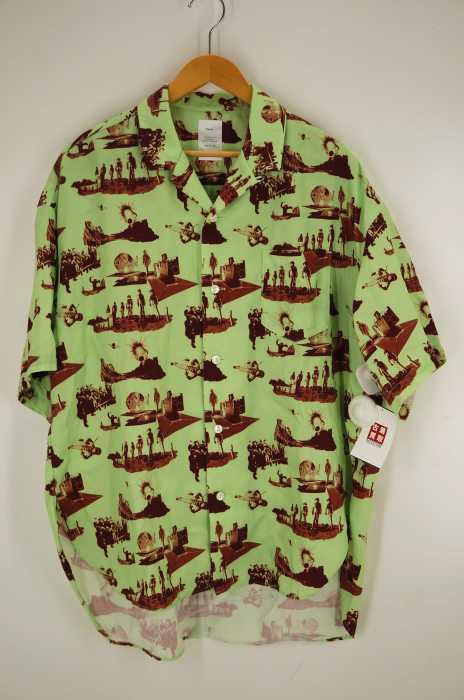 Name. （ネーム） SPACE PATTERNED OPEN COLLAR SHIRT 半袖シャツ メンズ トップス