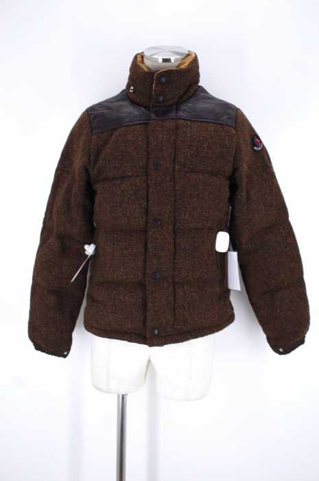 MONCLER×JUNYA WATANABE COMME des GARCONS MAN （ジュンヤ ワタナベコム デ ギャルソンマン） AD2008 レザー切替ツイードダウンジャケット メンズ アウター