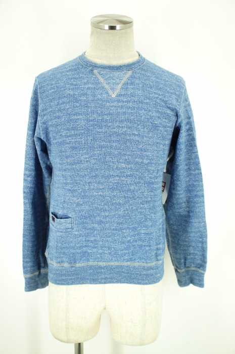 BLUE BLUE (ブルーブルー) INDDIGP DYE ポケット付きスウェットトップス メンズ トップス