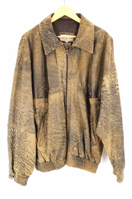 USED古着  （ユーズドフルギ） エイジング加工レザージャケット メンズ アウター
