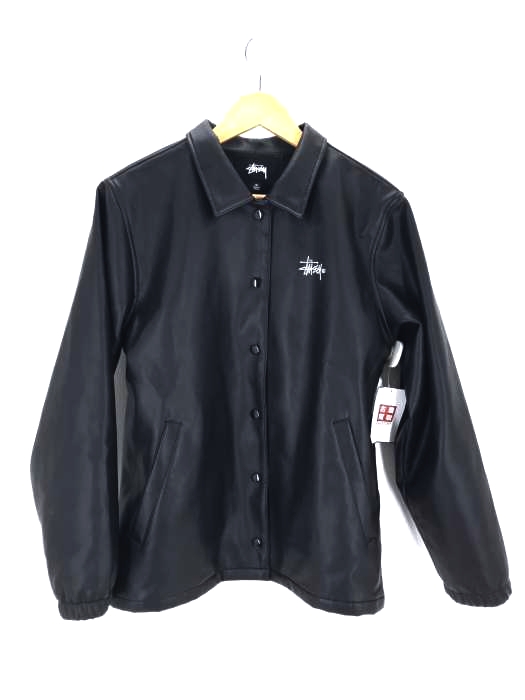 Stussy(ステューシー) フロント刺繍フェイクレザージャケット レディース アウター