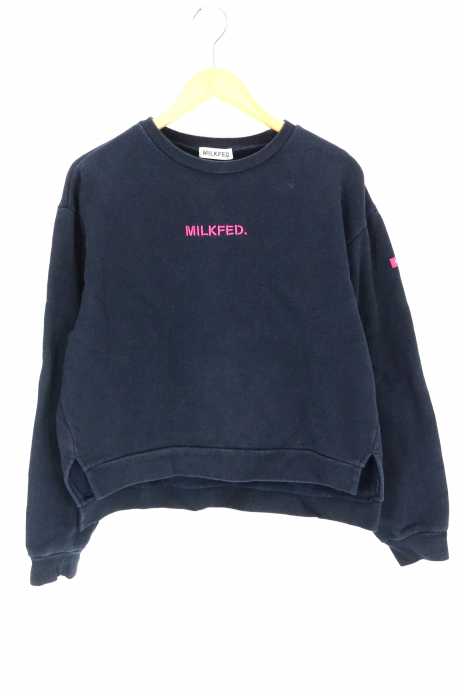 MILKFED. （ミルクフェド） ロゴ刺繍ワイドスウェットトップス レディース トップス
